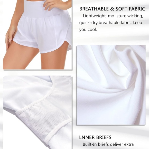 NWT Dragon Fit High Waisted Shorts w/ Zipper Pockets Shorts X-Small White - Picture 3 of 6